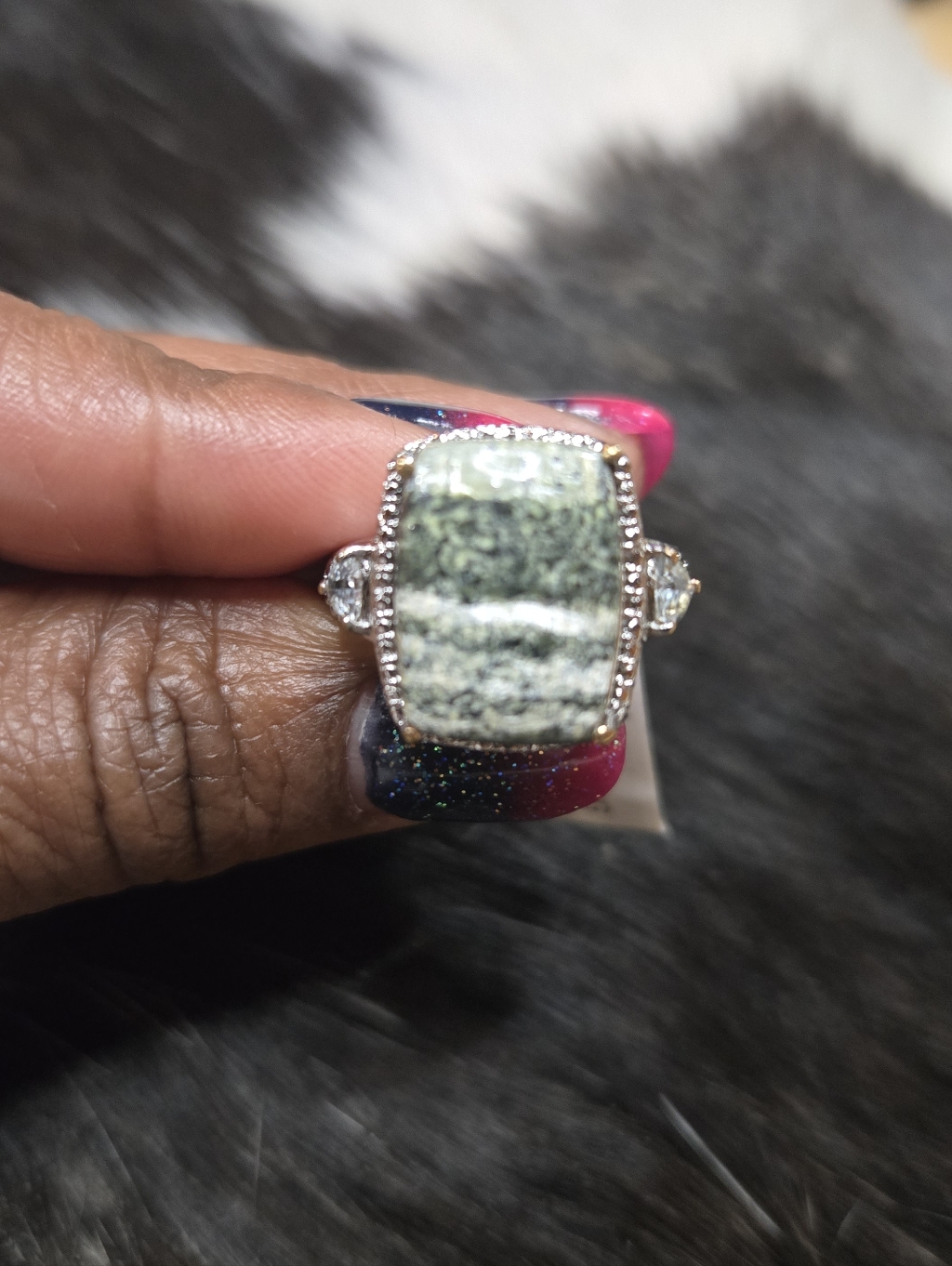 Karis Collection Zebra Jasper Ring 8 Nwt 60$